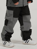 Winter Thickened Two Tone Patchwork Hip Hop Windproof Waterproof Snowboard Pants Ski Pants Snow Pants