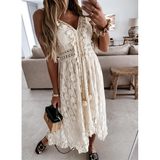 Elegant Lace Tassel Sling Dress