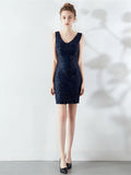 Sequin suspender short evening dress