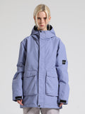 Solid Large Pocket Cargo Style Ski Jacket