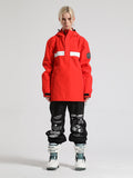 Red Pullover Ski Suit