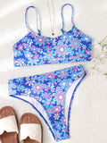 Floral-Printed High-Waisted Bikini Swimwear