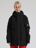 Solid Large Pocket Cargo Style Ski Jacket