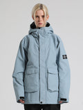 Solid Large Pocket Cargo Style Ski Jacket