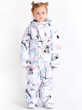 Kid's Colorful Vibrant Lines One Piece Snowboard Suit