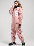 Winter wasserdichte rosa einteilige Snowboardanzüge