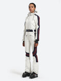 Vertical Stripes One Piece Ski Suit With Hood