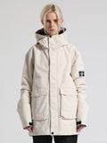 Solid Large Pocket Cargo Style Ski Jacket