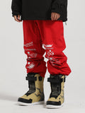 Red Print Ski Pants