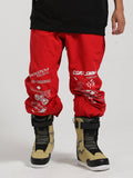 Red Print Ski Pants