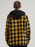 Men's Autumn And Winter Yellow And Black Plaid Shirt Ski Suit Waterproof Thick Warm Veneer Trend Loose Snow Suit