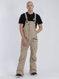 Khaki Overalls Snowboard Ski Bibs Pants