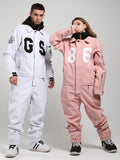 Winter wasserdichte rosa einteilige Snowboardanzüge