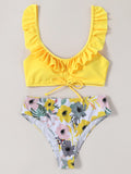 Falbala Floral Bikini Swimwear