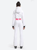 Stripe One Piece Ski Suit With Hood