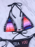 Letter Printed Bikinis Swimwear