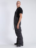 Men's Dark Grey Overalls Snowboard Ski Bibs Pants