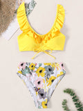 Falbala Floral Bikini Swimwear