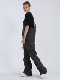 Men's Dark Grey Overalls Snowboard Ski Bibs Pants