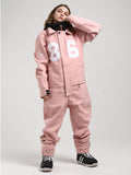 Winter wasserdichte rosa einteilige Snowboardanzüge