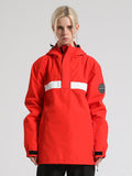 Red Pullover Ski Jacket