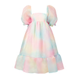 Puff Sleeves Ruffle Fresh Sweet Dress