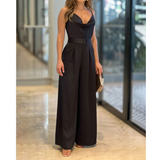 V-neck Sling Sleeveless Loose Jumpsuit