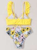 Falbala Floral Bikini Swimwear