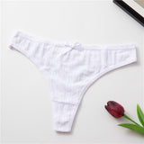 5pack Rib Bow Decor Panty Set Aosig