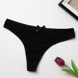 5pack Rib Bow Decor Panty Set Aosig