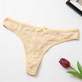 5pack Rib Bow Decor Panty Set Aosig