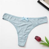 5pack Rib Bow Decor Panty Set Aosig