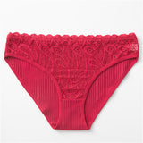 5pack Rib Contrast Lace Panty Set Aosig