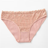 5pack Rib Contrast Lace Panty Set Aosig