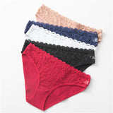 5pack Rib Contrast Lace Panty Set Aosig