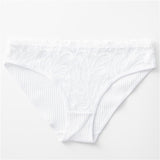 5pack Rib Contrast Lace Panty Set Aosig