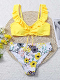 Falbala Floral Bikini Swimwear