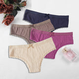 6pack Lace Trim Panty Set Aosig