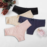 6pack Lace Trim Panty Set Aosig