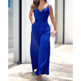 V-neck Sling Sleeveless Loose Jumpsuit