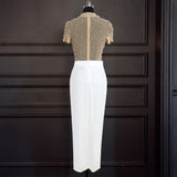 See Through Beading Slit Dress