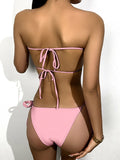 Glittering Pendant Decorated Bandeau Bikini Swimwear