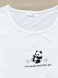 Alphabet And Panda Graphic Pajama Set Aosig