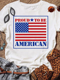 American Flag 4th of July Patriotic T-Shirt Aosig