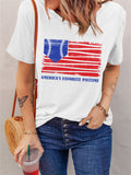 American Flag Baseball Patriotic Short Sleeve T-Shirt Aosig