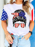 American Flag Casual T-shirt Aosig