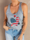 American Flag Heart July 4th Vest Aosig