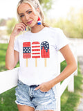 American Flag Popsicle Short-sleeved T-shirt Aosig