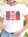 American Flag Popsicle Short-sleeved T-shirt Aosig