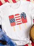 American Flag Popsicle Short-sleeved T-shirt Aosig